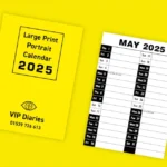 Large print portrait calendar