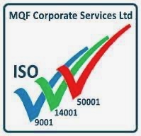 Image of the logo for "MQF Corporate Services LDT". the logo has three coloured ticks, blue, green and red. 