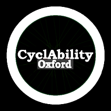 A black image with "Cyclability Oxford" in the middle of a circle