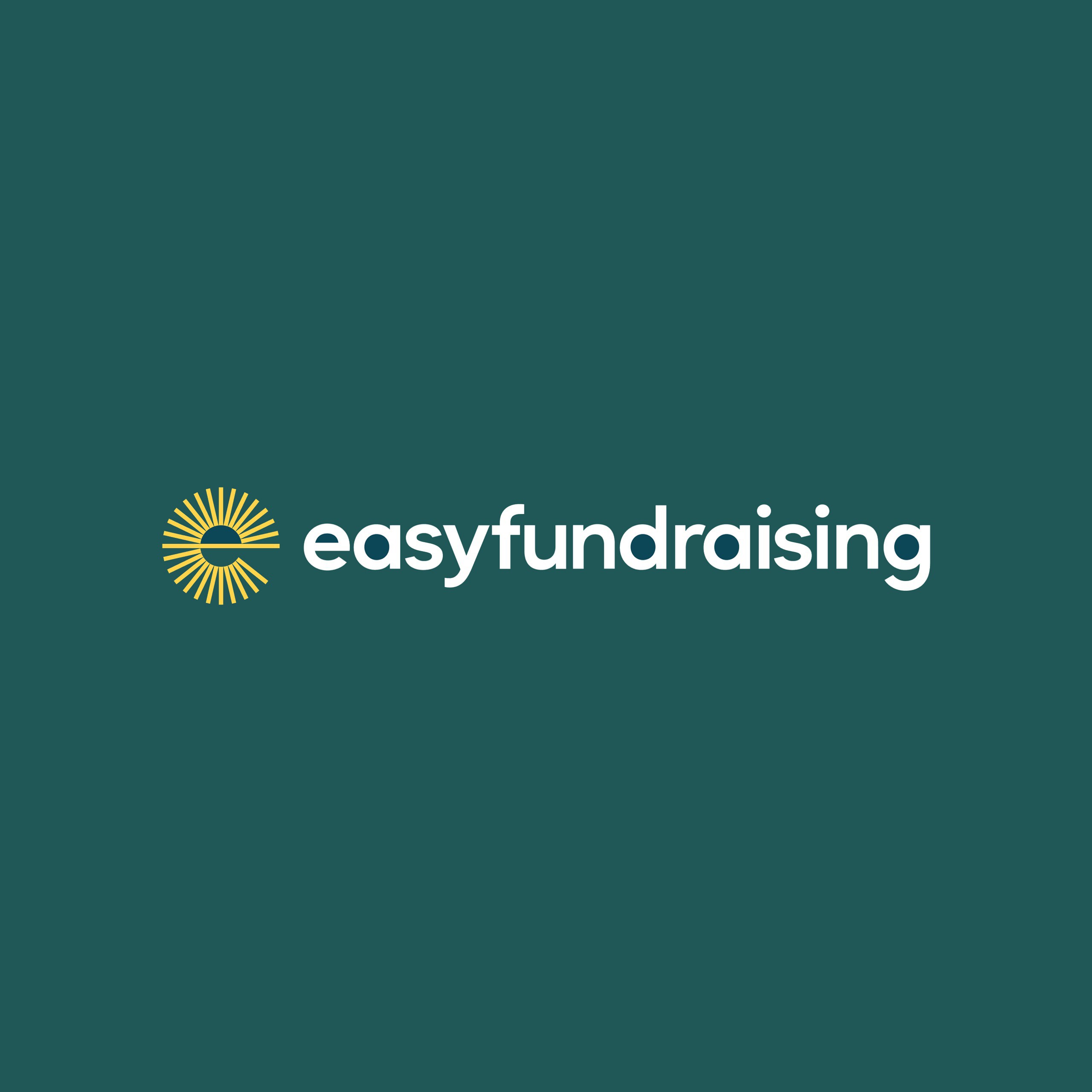 a green image with the easy fundraising logo and the words “easy fundraising” in the middle