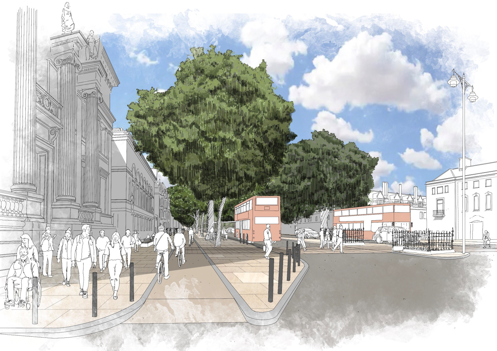 Artistic image of plans for St Giles